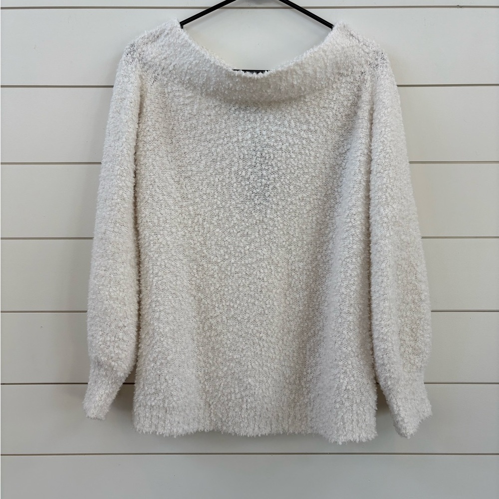 Lulu's Textured Cream Cowl Neck Sweater